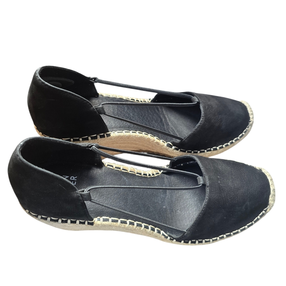 Eileen Fisher Black Yasmin Espadrille Wedge Sandals Size 8 - Picture 3 of 9